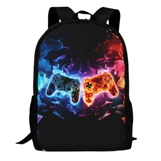 Aeoiba Video Game Laptop Backpack, Multi-functional School Hiking Work Daypacks Waterproof Business Computer Backpack Bag Fit 15.6 Laptop and Notebook