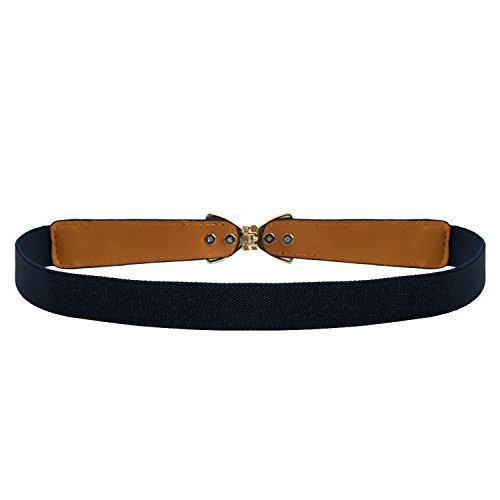 Womens 1" Width Bow Skinny Elastic Waist Belt Stretchy Belt Thin Belt2