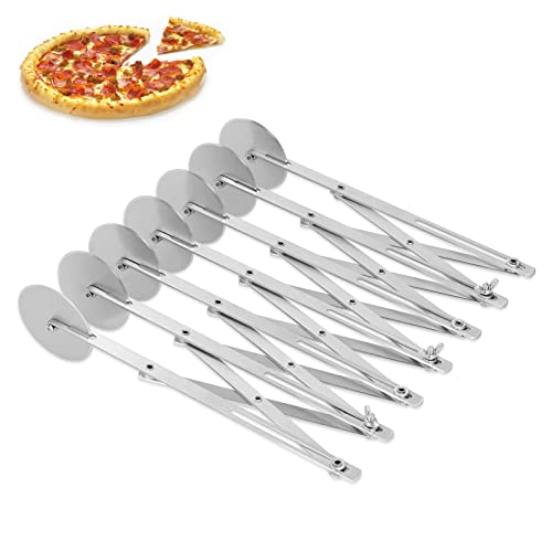 Coupe-Pizza Ajustable, Coupe-Pâte à 7 Roues, Roulette à Pizza à 7 Roues, Roulette à Pâte En Acier Inoxydable Roulette à Pâtisserie Trancheuse à Pizza...