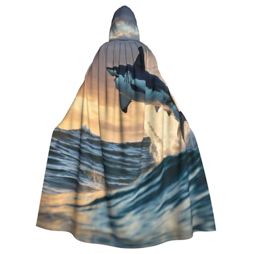 Cape requin bleu costume confortable pour bal masqué et fête