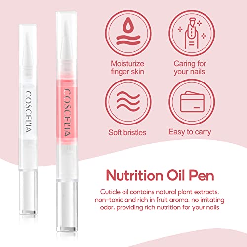 Coscelia Cuticle Oil Pen With 10Pcs For Nail Care, Gel Nail Oil Pen, Nail Nourishment Polish With Nutrition Moisturized Gel Nail Polish Repair Pen For Gel Nail Nature Nail Daily Use Nutrition Oil Pen #TOP4