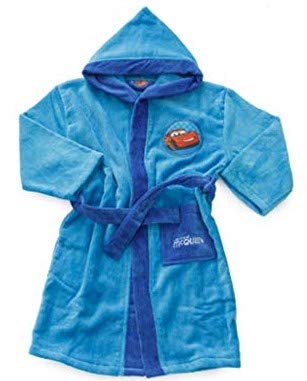 Albornoz con capucha original Disney Cars años 2 3 4 5 6 7 8 9 100% rizo de chenilla puro algodón niño anni 6/7 azul celeste