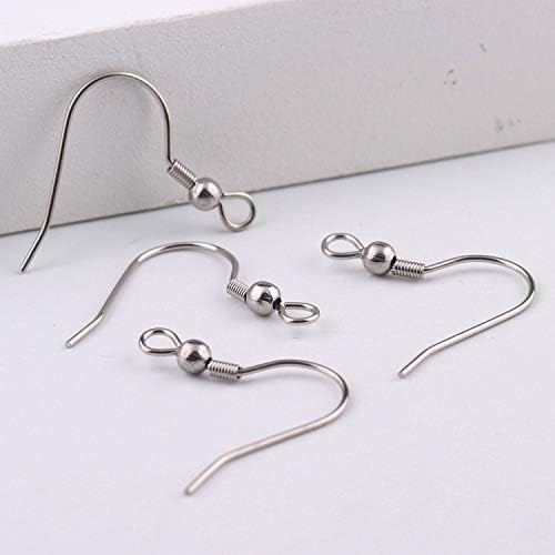 WOCRAFT 200pcs Stainless Steel Ball and Coil Earring Hooks Findings Ear Wires Fish Hook Earrings Hoops Ear Wire for DIY Jewelry Making (10169) - Image 3