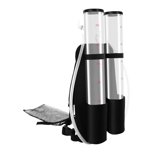Dual Tank Backpack Beverage Drink Dispenser, Backpack Liquor Dispenser Portable Barrel Beer Alcohol Dispenser 3+3 Liter with Safety Straps for Beer Festival, Music Festival, Party