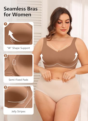 Image of Xcutting Women Wirefree Bras for Women Full Coverage No Underwire Everyday Bras Comfortable Wireless Padded Bras