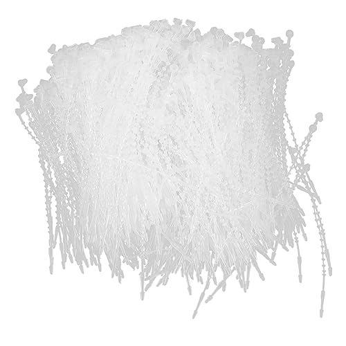 Mikikit Tag Fastener White Loop Garment Tag Plastic Tag Ties Simple and Decorative Easy to Operate