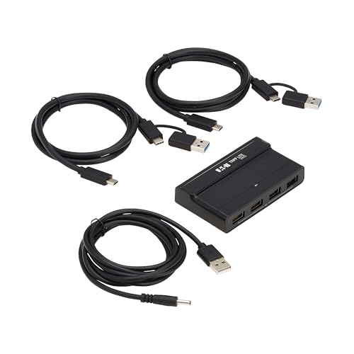 Image of Tripp Lite 2x4 USB 3.2 Switch Selector for 2 Computers and 4 Devices - Flash Drive, Keyboard, Mouse & More - 2 in 4 out, 5 Gbps Data Transfer, 2 USB-C Hosts + 4 USB-A Ports, 1-Year Warranty (U315-2X4)