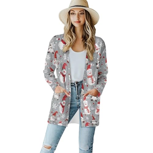 Image of Women's Open Front Cardigan Long Sleeve Loose Sweater Lightweight Soft Cardigan Jackets