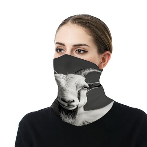 Black And White Goat Mask Pasamontañas para clima frío, bufanda tipo cuello para viento para hombres y mujeres, banda elástica para moto, ciclismo, esquí y más miniatura 7