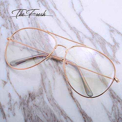 Image of The Fresh Classic Aviator Frame Light Color Lens XL Oversized Sunglasses Gift Box