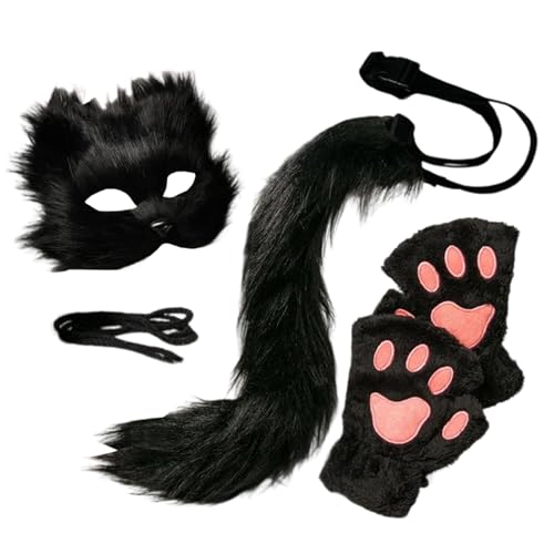 Accessoires d Halloween pour costumade avec masque facial de fête et gants enfants
