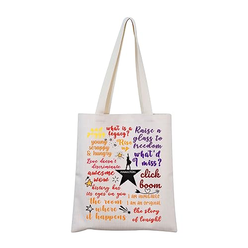 Broadway Musical Tote Bag Broadway Musical Tote Broadway Musical Merch Musical Quote (Tote), Ha-mil-ton Tote