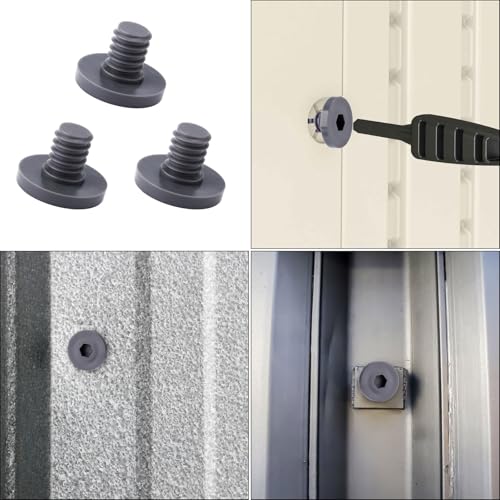 Image of 3pcs Replacement Bolt Compatible with Suncast Storage Sheds, Plastic Storage Sheds Replacement Screws Shed Bolt Kit Accessory Bolt for Suncast Storage Sheds (Grey)