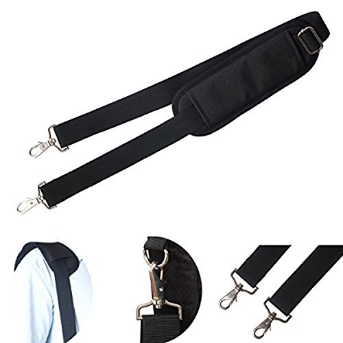 Jakago 59" Replacement Wide Shoulder Strap, Adjustable Bag/Purse Shoulder Belt Strap With Durable Clip Hooks And Comfortable Non-Slip Pad For Briefcase/Duffel/Camera/Laptop Case(Black) #TOP3