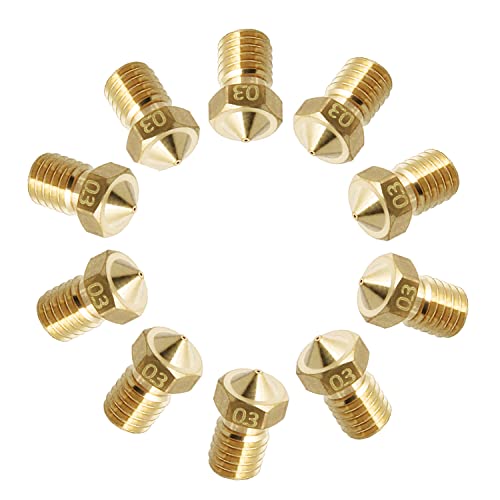 Ohamtes 10Pcs 0.3mm 高品質真ちゅうノズル、3Dプリンターノズル、押出機ノズル、1.75mm仕様の消耗品押出ノズルに使用（Amazon）