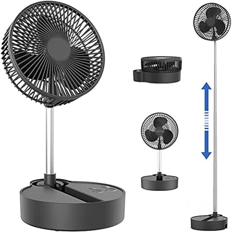 Tragbarer, batteriebetriebener Ventilator, oszillierend und faltbar, 10000 mAh, wiederaufladbarer Ventilator, 20,3 cm und verstellbare Höhe Cover