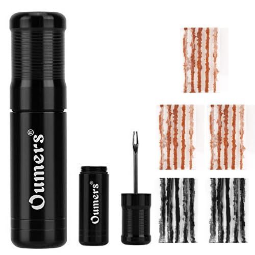 Oumers Tubeless Bike Tire Repair Tool Kit Bike Tire Punctures Tool Bicycle Tubeless Tire Repair Tool Essential for Cyclists with 25PCS Strips (Multicolour Strips)