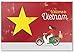 Aimant de réfrigérateur Motif femme vietnamienne en moto Welcome to Vietnam