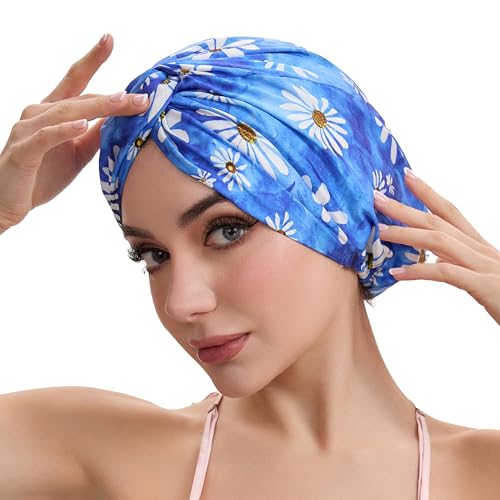 Daisy Adjustable Silk Bonnet Satin Curly Hair Wrap for Sleeping Women