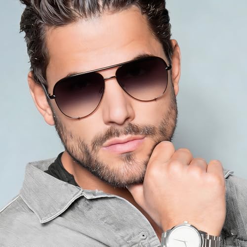 Image of QUAY High Key Extra Large Polarized Unisex Aviator Sunglasses, UV Protection, Oversized Accessories for On The Go Lifestyle