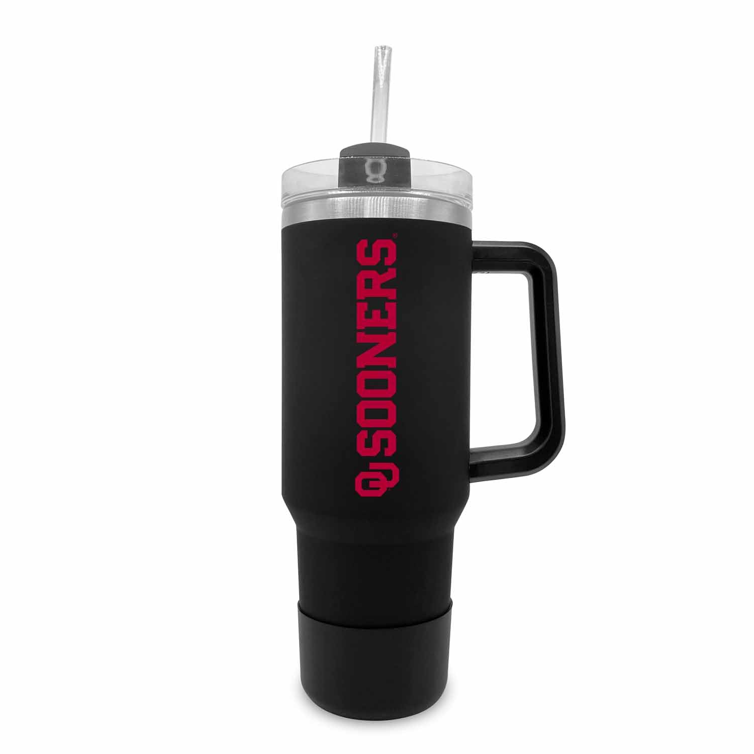 Texas Longhorns Coffee Tumbler Decorvo NCAA 20 Oz. Stainless Steel Tumbler With Handle - Officially Licensed Double Walled Insulated Roadie With Slide Lid And Straw (Cincinnati Logo - Red Tennessee Water Bottle
