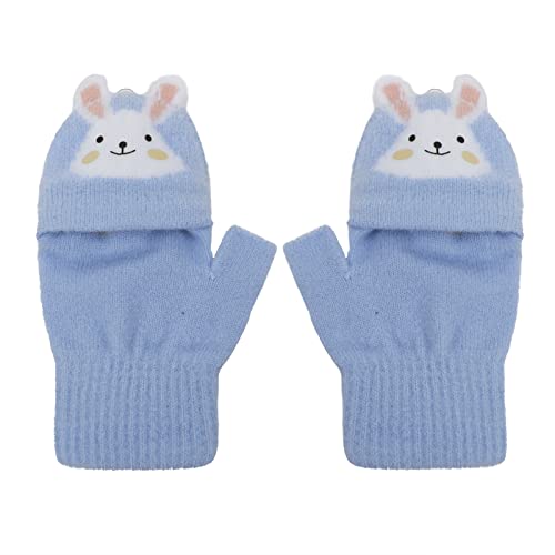 Kid Lovely Winter Warm Glove Boy Girl Knitted Half Finger Mitten Children Thermal Mitten Xmas Gift for 4-12 Years2