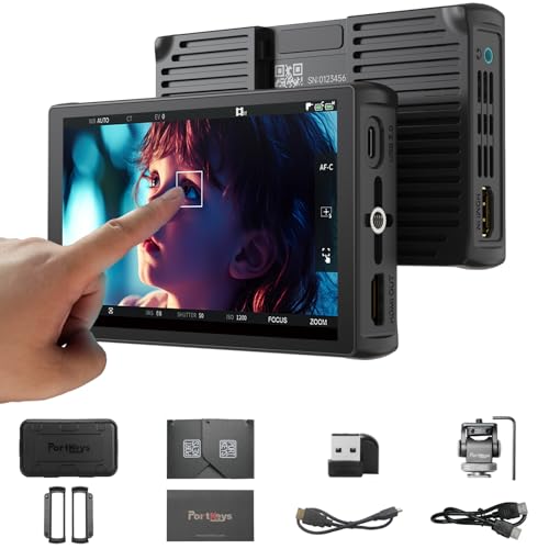 Portkeys LH5C カメラモニター 5.5インチ 800nit タッチスクリーン 有線カメラコントロールフィールドモニター フリーズフレーム 3D LUT FX3/A7S III/ZV-E10、R5/R6/R7/R8/C80、BGH1/GH6、BM