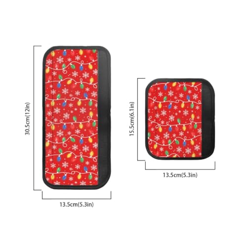 Image of 6 Pcs Refrigerator Microwave Door Handle Covers Electrical Appliances Handle Protector Keep Clean and Protected from Oil Stains, Fingerprints, Liquids, Christmas String Light Red