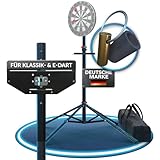 Heimfleiss® Dartscheibe Ständer für Klassiche & Elektro Dartboards | Freistehender Dartständer aus stabilem Stahl | Dart Ständer höhenverstellbar & faltbar | Dartständer für Dartscheibe | Dart Zubehör