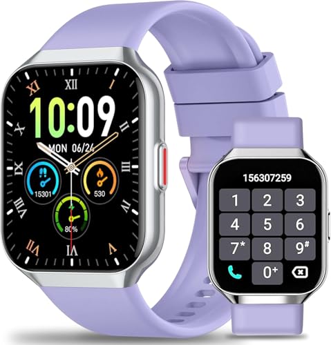 Reloj Inteligente Hombre Mujer con Llamadas Bluetooth, 1.96' HD Smartwatch Hombre con Pulsómetro/Monitor de Sueño, 113+ Deportivos Modos Fitness Tracker, IP68 Impermeable para Android Purple E