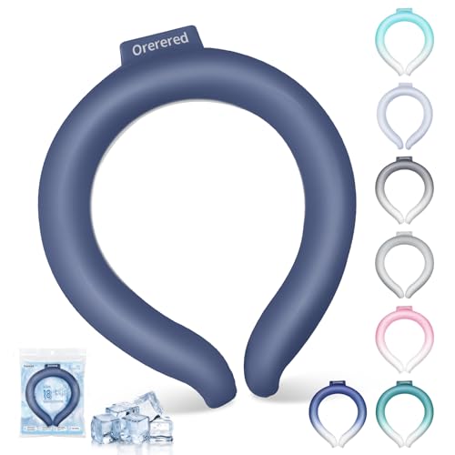 Image of Neck Cooling Tube 70% Gel Increase Ice Ring Neck Cooler Wearable Body Cooling Products for Summer Outdoor Indoor Activities Relief for Hot Flashes(Navy,L)