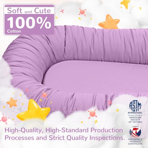 Image of EAQ Baby Lounger, Infant Lounger for Newborn,Portable Baby Nest Cover Breathable & Soft, Newborn Essentials