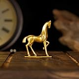 Retro Handcrafted Elegant Abstract Horse Statue 100% Solid Brass with Smooth Curves Raised Leg, Ideal Home Decor Item Collectible Desk Accessory Office Scene Ornament Artistic - Artistic Enhancement