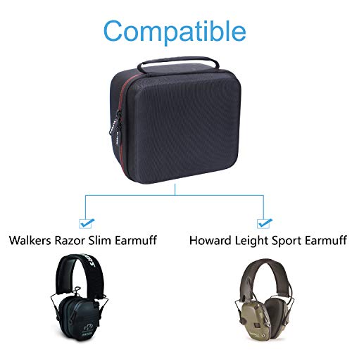 LTGEM Case for Walker's Game Ear Razor Slim or Howard Leight Impact Sport or ACTFIRE NRR 23dB Electronic Shooting Earmuff and Genesis Sharp-Shooter Shooting Glasses(Only Sale Case) - Thumbnail 6