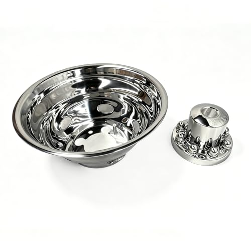 Image of 4pcs 17 inch Stainless Steel Wheel Simulators for Dodge Ram 3500 Dually | Waterproof, Screw-on, 8 Lug 5 Hand Hole, For 2003-2018 Ram 3500 Dually, Bolt On Wheel Covers, Includes Center Caps