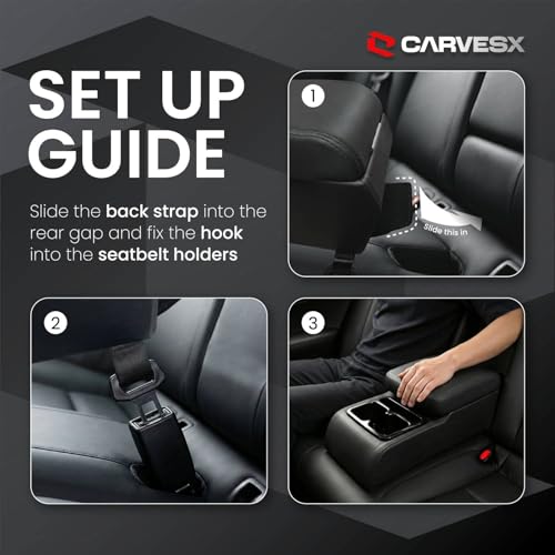 Image of Rear Armrest with Dual Cup Holders,Premium PU Leather, Universal for All Cars, Dual-Mount Fit (BLACK)