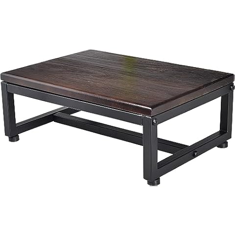 Step Stool Wood, Solid Kitchen Step Stool by ECROCY - Holds Up to 400 LBS- Ebony(Need Assemble) Cover