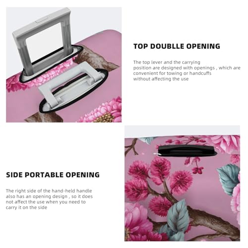 Watercolour Pink Flowers Elastic Travel Luggage Covers Dustproof Scratch-Resistant Suitcase Protector Fit 22-24 Inch3