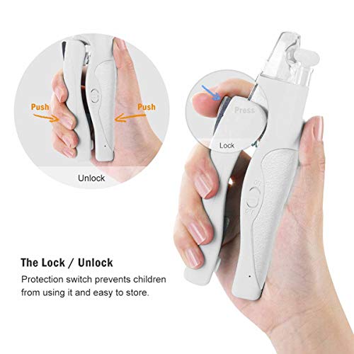 Haustier Nagelknipser mit LED-Licht, hunde krallenschere Krallenschneider, Nagelfeile Krallenpflege für Mittlere & Kleine Hunde und Katzen, Professionelle Nagelschneider Scharfe Klinge Sicheres