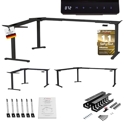 ALBATROS höhenverstellbares Eckschreibtisch Tischgestell elektrisch | Lift...