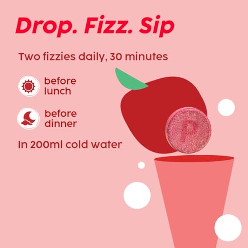 Image of THE PLANT FIX Apple Cider Vinegar Effervescent Tablet with mother | Supports Metabolism & Appetite Control I With 500mg ACV, Vit B6 & B12 I No Maltodextrin, No Added Sugar I Pack of 1 (15 tablets)