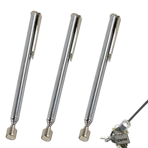 3Stück Teleskopmagnet Stabmagnet Ausziehbar Magnetstab Bis Zu 65CM Magnetic Pick-Up Tool Magnetheber Edelstahl Magnetgreifer Für Schrauben Mutter Schlüssel Metallteile