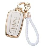 Gematay for Toyota Key Fob Cover with Lanyard, Car Key Case Protection for 2018-2022 Camry RAV4 High