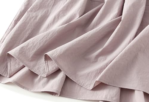 Womens Pleated Midi Skirt Elastic High Waist A-Line Skirts Loose Fit Casual Skirt with Pockets for Porm Party Club4