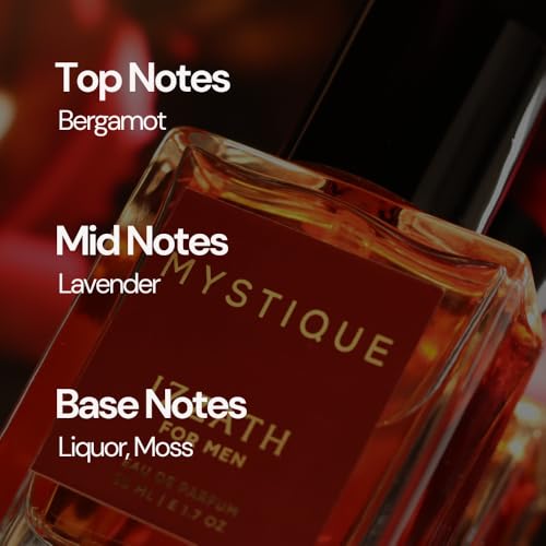 Image of IZZATH Mystique Eau De Parfum (EDP) 50ml | Men's Fragrance with Bergamot, Lavender, Liquor & Moss Notes | Long-Lasting Luxury Perfume