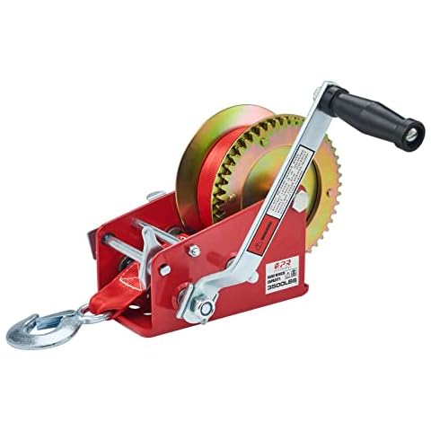 OPENROAD 3500LB Boat Trailer Winch - Heavy Duty Hand Winch with 32ft Strap, 2-Way 2-Speed & 4:1/8:1 Gear Ratio - Perfect for Towing Boats, Jet Skis, ATVs, and Trailer Winches Cover