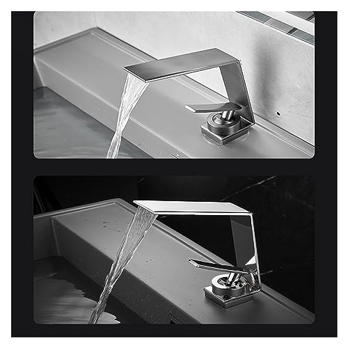 Robinet de lavabo noir en cuivre style cascade de luxe épuré