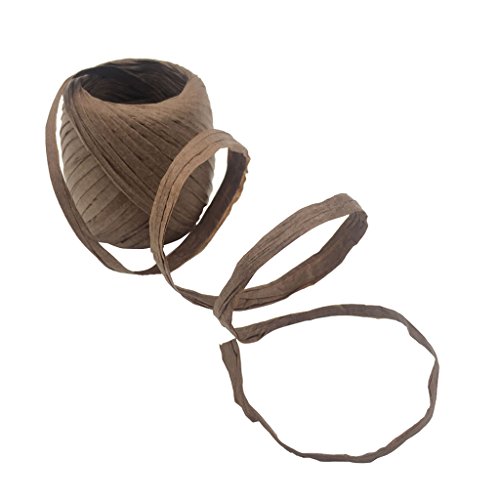 20m/rollo de la cinta de papel de la rafia del paquete del regalo de la cadena del Scrapbooking café Cover