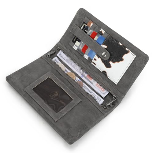 Image of Wrangler Womens Wristlet Wallet RFID Blocking Bifold Clutch Credit Card Holder Purse with Crossbody Strap