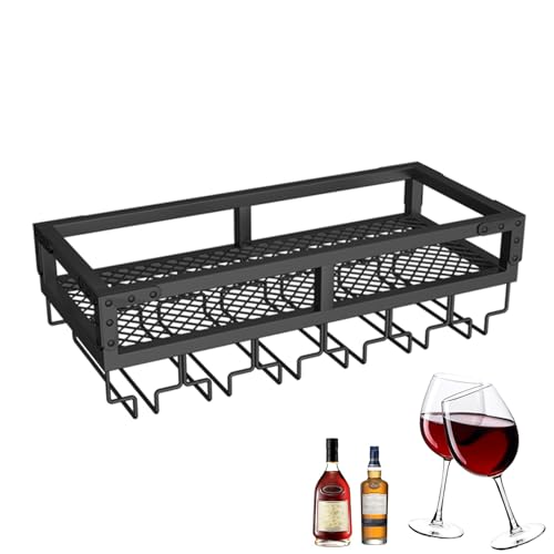 Support verres à vin suspendu en métal premium et porte-bouteilles élégant